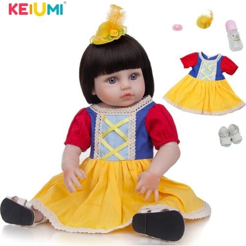 19 Inch Realistic Waterproof Alive Reborn Baby Doll Yellow Hair Accessory Many Accessories Baby Girl For Childrens Gift