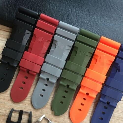 Watch Band For Panerai SUBMERSIBLE PAM 441 359 Soft Silicone Rubber 24mm 26mm Men Watch Strap Watch Accessories Watch Bracelet
