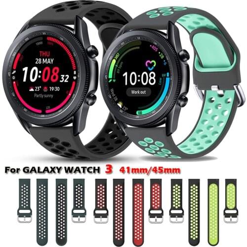Silicone Watchbands For Samsung Galaxy Watch 3 Strap Replacement Watch Strap For Galaxy Watch 3 Band 45mm 41mm Bracelet