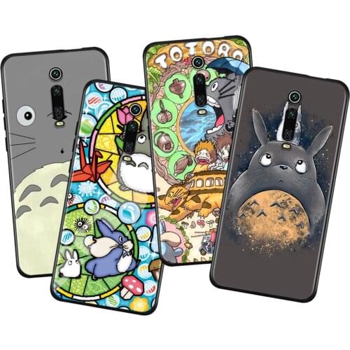 Cute Totoro Anime Studio Ghibli For Xiaomi Redmi K40 Gaming K30i K30T K30S K30 Ultra K20 10X Pro Black Silicone Phone Case
