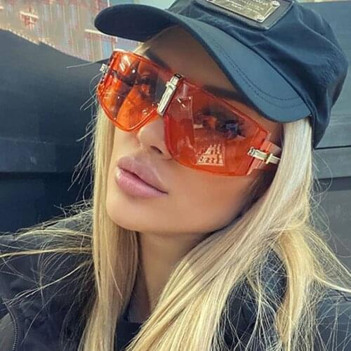 Vintage Oversized sunglasses women 2020 luxury brand clear shades glasses Fashion Retro High Quality Transparent Sunglasses
