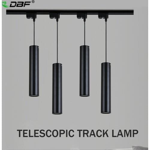 [DBF]Modern LED Track Rail Black 5W Pendant Lamp Island Bar Counter Shop Room Kitchen light fixtures hanglamp luminaire AC220V