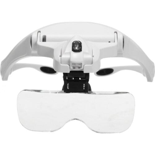 LED lights portable use for reading 5 Lens 1.0X~3.5X band LED Eye Glasses Goggles Loupe Visor Magnifier lamp