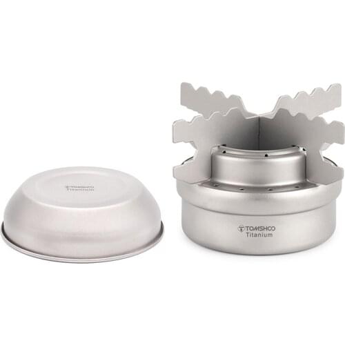 TOMSHOO Ultralight Titanium Alcohol Stove Portable Outdoor Camping Hiking Picnic Mini Liquid Alcohol Stove Furnace Burner