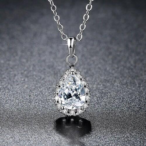 YaYI Fine Jewelry Natural Gemstones Moissanite Cubic Zirconia Silver Color Wedding Party tassel Little Necklace Pendant Gift