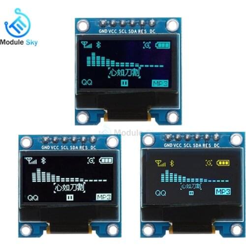 0.96 Inch 6Pin 12864 SPI IIC I2C OLED Yellow Blue/White/Blue LCD Display Module 0.96'' For Arduino 51 SMT32 Chip SSD136 DIY