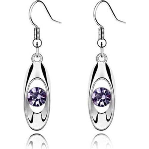 1Pair Sprouting Budding Shape Crystal Earrings Blue Korean Austrian Crystal Jewelry For Woman Jewelry Gift Wedding Party