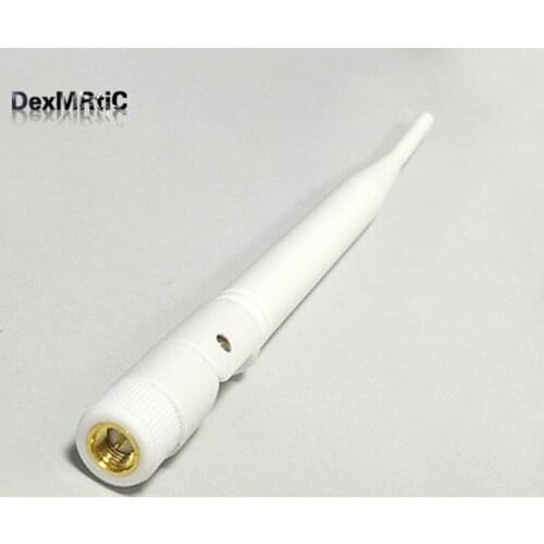 100pc 2.4Ghz 6dbi high gain wifi antenna OMNI SMA male plug white color 20cm for wireless router wifi antenna connector