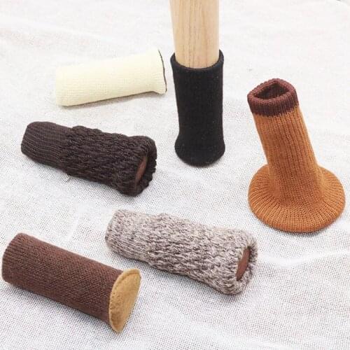 16 Pieces Knitted Furniture Foot Socks Mute Chair Leg Cover Table Foot Caps Floor Protectors Wear Resistant Furniture Non-Slip