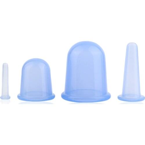 4 pcs/set Body Massage Anti Cellulite Silicone Vacuum Massager Silicone Cupping Cup Health Care For Back Leg Arm Face Eye Neck
