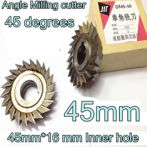 45mm*45 degrees*16 mm Inner hole HSS Angle Milling cutter HSS cutting tools Free shipping