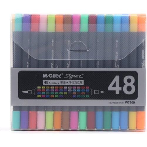 48 color marker pens fine and brush tips water based drawing pens sketch illustration Mango Animation