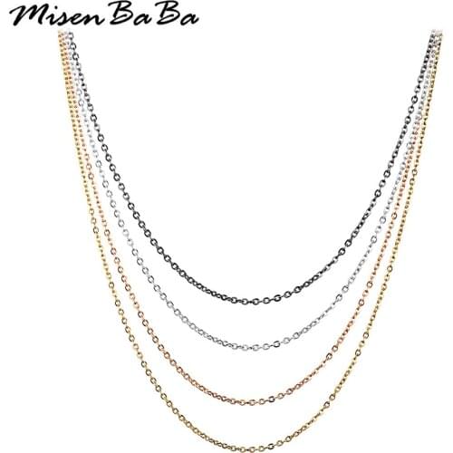 5Pcs/lot Stainless Steel Link Chains Necklaces for Woman Men Thin Chain Necklace Fashion Jewelry Wholesale