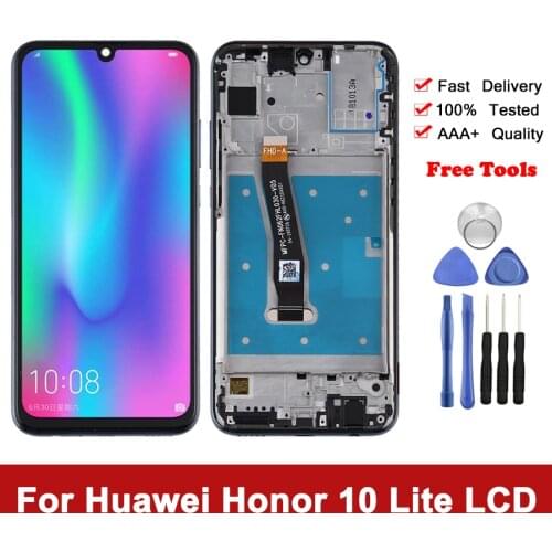 6.21" LCD For Huawei Honor 10 Lite LCD Display Digitizer Assembly Touch Screen With Frame Global Version HRY-LX1 HRY-LX2