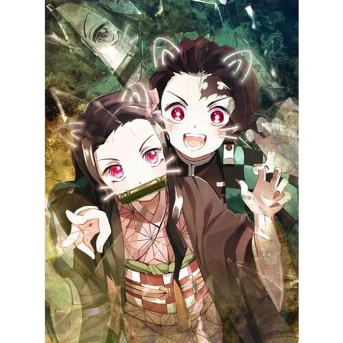 Embroidery 5D Diamond Demon Slayer Kimetsu No Yaiba Cross Stitch Painting Japan Anime Home Decor Full Square Drill Art Picture