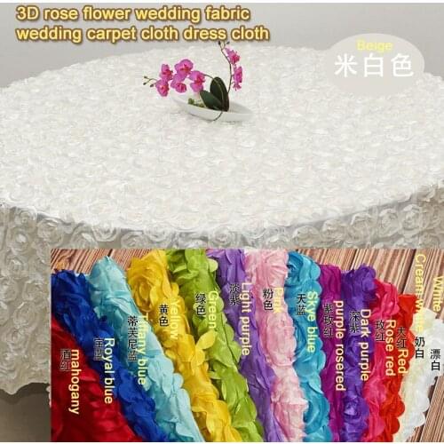 Satin Rose 3d Three-Dimensional Embroidered Fabric Wedding Carpet Fabric Dressing Fabric Home Furnishing Fabric