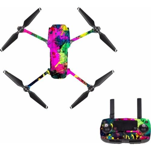 [M0170] colorful for DJI Mavic Pro Decal Skin Sticker Drone Body + Remote Controller + 3 Battery Protection Film Cover