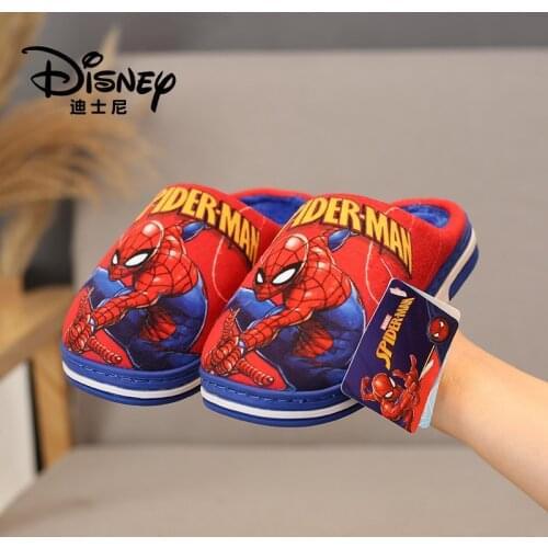 Disney Childrens Slippers Winter Cartoon Parent-Child Warm Anti-slip Home Indoor Platform Home Cotton Shoes
