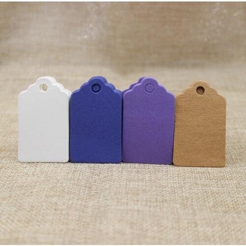 Feiluan custom paper tag multi color gift hang tag .DIY blank purple/blue garment production tag price tag 5*3cm 500pcs per lot