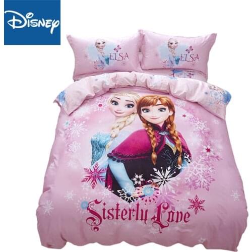 Frozen Elsa and Anna Princess bedding set full size bed sheets duvet covers for girls pink pillow case flat sheet 3d printed