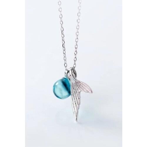 Korean Mermaid Foam Clavicle Chain Short 925 Sterling Silver Temperament Personality Fashion Female Jewelry Necklace SNE001