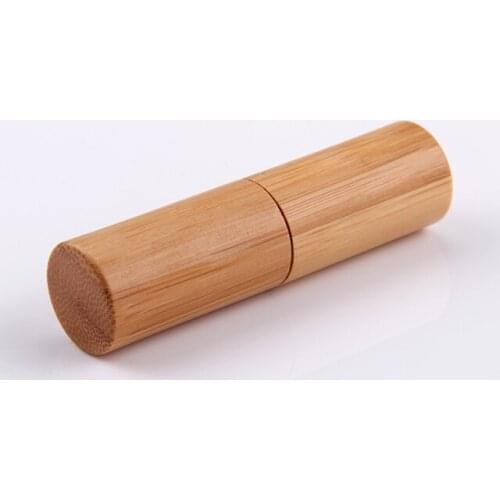 Beauty 100 pcs/Lot 5g Bamboo Tube For Lipstick Logo Customize Bamboo Lip Balm Tube Makeup Containers Wholesale