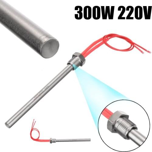 1 PC 15x1cm Mayitr Silver&Red 300W 220V Stainless Steel Barbecue Igniter Hot Rod Grill Heating Tube Igniter Starter BBQ Tools