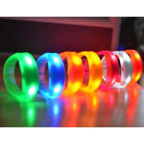 Flashing LED Light Up Bracelet Sound Voice activated Glow Flash Bangle Club KTV Dance Party Concert Grand Event Glow bracelets