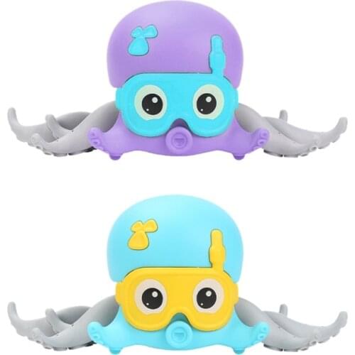 Cute Cartoon Animal Inertial Octopus Crawling Sea Animals Children Playing in Water and Clockwork Beach Bath Toys