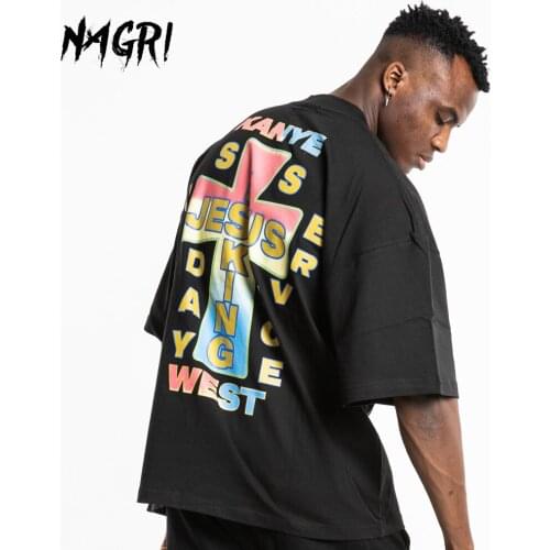 NAGRI 2020 T Shirt Men Kanye Jesus Is King t-shirt Creative Design Retro Cross Hip Hop Homme Tops Tees