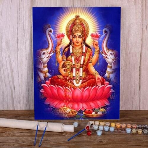 Region Ganesha DIY Painting By Numbers Package Acrylic Paints 50*70 Oil Painting Loft Wall Picture For Handiwork