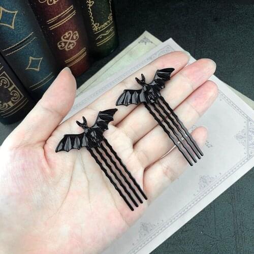 Night Elves Fashion Headwear Wholesale Black Bat Hair Clip Headdress Accessories Pair For Women Girls Free Shipping VGC002