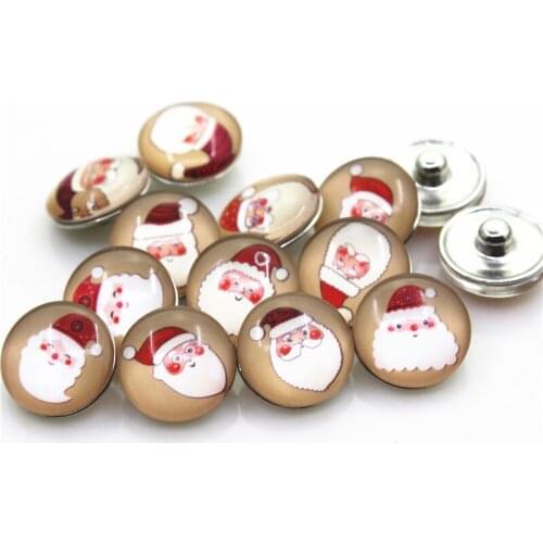 New Arrive 50pcs/lot Mix Random Christmas Snap Buttons 18mm Ginger Snap Bracelet&Bangles DIY Snap necklace Jewelry Charms