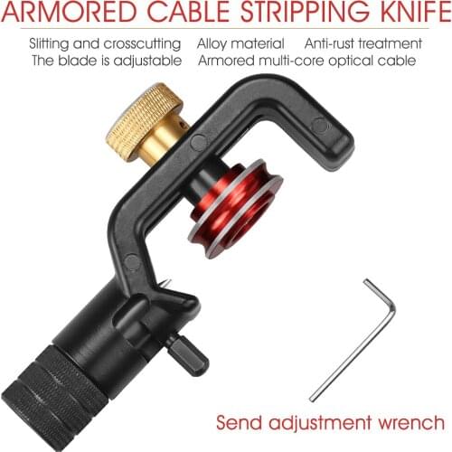 FTTH Fiber Cable Jacket Slitter 4-10MM 8-28MM Transverse Armoured Cable Stripping Knife