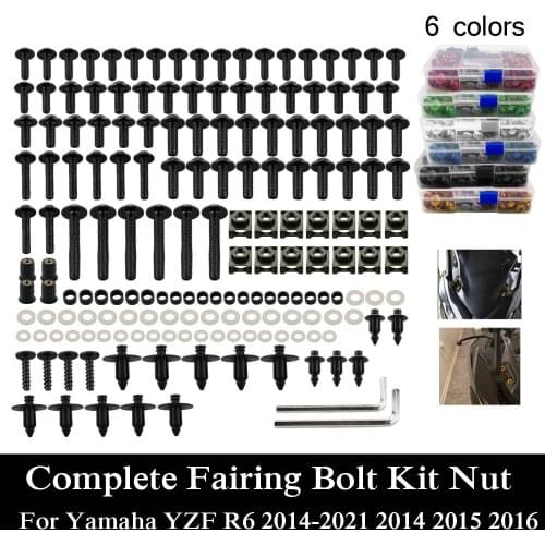 Fit For Yamaha YZF R6 2014-2021 2014 2015 2016 2017 2018 19 20 CNC Alloy Complete Fairing Bolts Kit Nut Bodywork Screws Clip