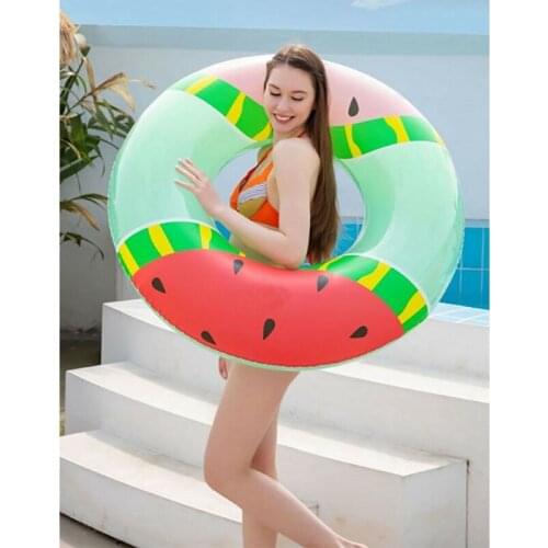 PVC Summer Portable Watermelon Inflatable Swimming Ring Floating Circle Ring for Kids Adults Air Mattress Beach Party Pool Toys