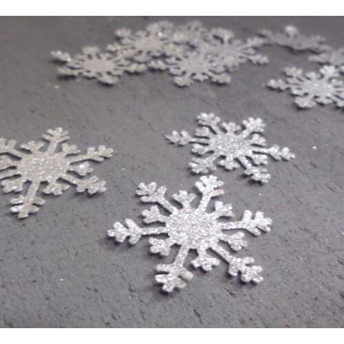Silver glitter Snowflake CONFETTI winter wedding table scatters Christmas bridal shower bachelorette party decorations