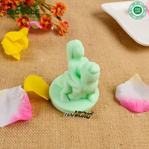DIY Silicone Man And Woman Make Love Soap Clay Mold Cake Chocolate Decorating Form