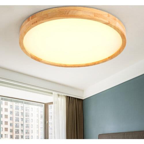 2021 new Nordic Ultra-thin Solid Wood Ceiling Lamp Solid Wood Simple Living room LED lamp bedroom lamp Factory wholesale