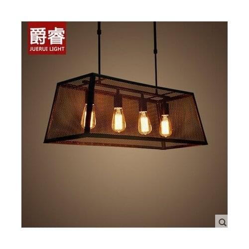 Modern black birdcage pendant lights iron box retro light loft metal cage hanging lighting lamp