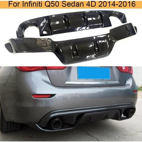 Carbon Fiber Rear Bumper Diffuser Spoiler For Infiniti Q50 Q50S Sedan 4 Door Standard Sport 2014-2017 Rear Diffuser Lip Spoiler