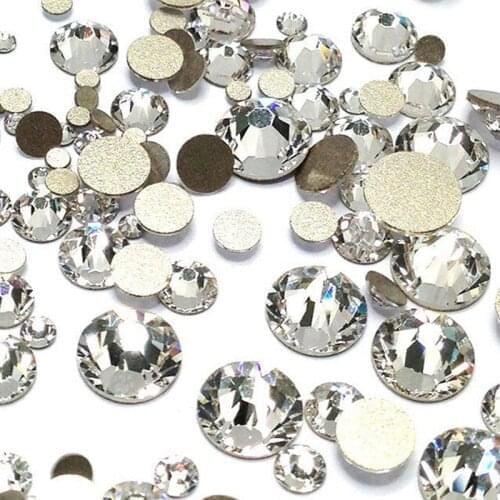Mix Size A2058 5A NonHotfix Crystal Glass Polish Stone Strass Nail Rhinestone Flatback Beauty Nail Art Rhinestone Naill Diamonds