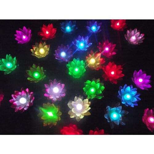 20 cm Diameter LED Lotus lamp in Colorful Changed floating water Wishing Light Water Lanterns For Party Decoration hanukkah
