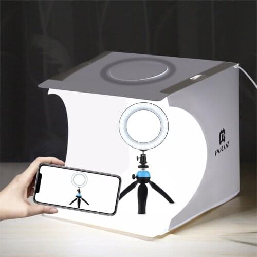 Single Dual Led Panel Box Lightbox Folding Mini Photo Studio Light box Photography Lighting Shooting Tent Box Kits&6 Background