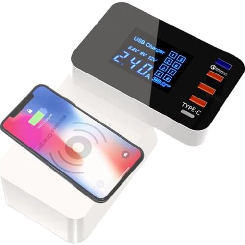 INGMAYA Smart USB Charger Qi Wireless Charging Station Quick Charge 3.0 For iPhone X Samsung S8 Edge Huawei Nexus Mi AC Adapter