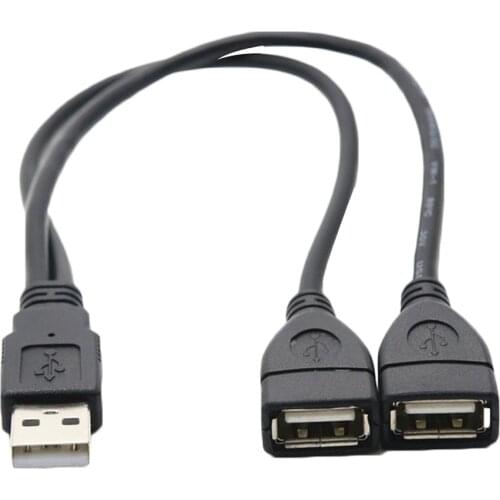 USB Charging Power Cable Cord Extension Cable USB 2.0 A 1 male to 2 Dual USB Female Data Hub Power Adapt
