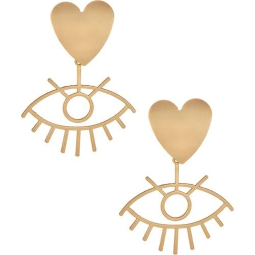 Vintage Pearl Eye Heart Earring Rhinestone Fashion Elegant Love Crystal shell Stud Earrings For Women Jewelry Gift Wholesale