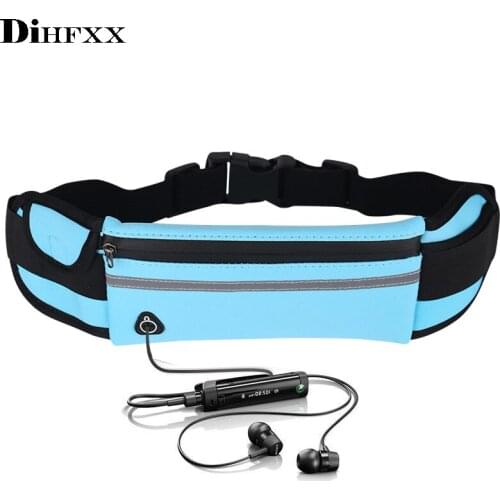 DIHFXX waterproof mini fanny pack for women men Portable convenient USB waist pack Travel multifunctional Fashion phone belt bag