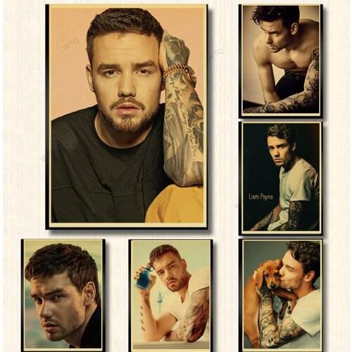 WTQ Canvas Painting Liam Payne Portrait Handsome British Singer Retro Poster Wall Decor Wall Art Picture Room Decor Home Decor