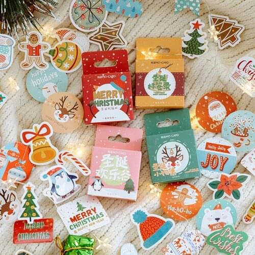 XINAHER 45 pcs/ box Merry Christmas mini paper sticker package DIY diary decoration sticker album scrapbooking
